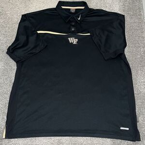 Black Nike SphereDry Wake Forest Demon Deacons Golf Polo Polyester BigMan Shirt